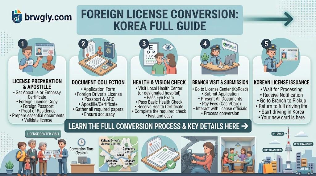 Step-by-step overview of converting a foreign driver license in Korea