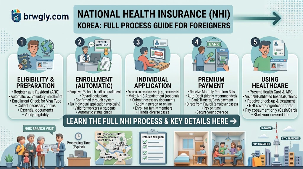 Overview of National Health Insurance enrollment for foreigners in Korea
